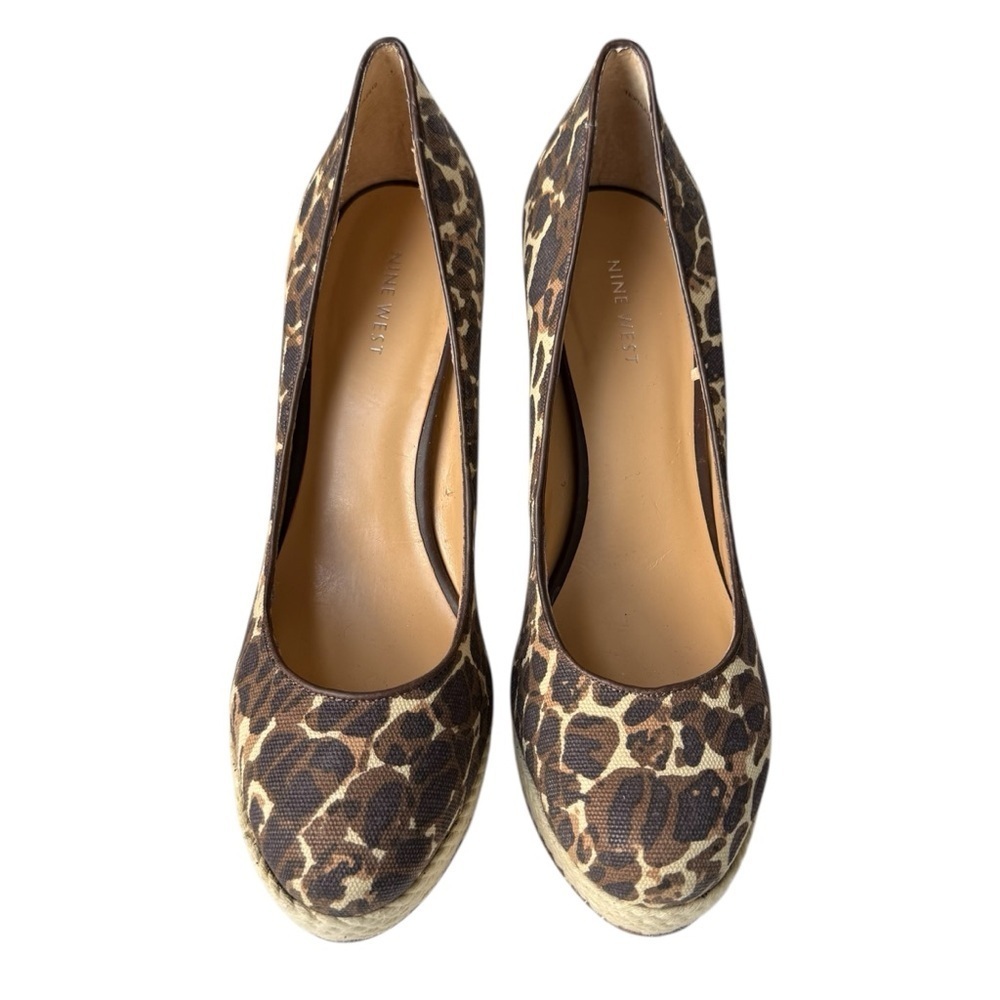 Nine West Guendao Leopard Espadrille Platform Pumps High Heel Women’s Size 9 M - Picture 3 of 13